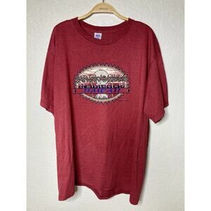 Vintage Hawaii Shirt XL Graphic Print Maroon Pullover Fruit Of The Loom 2001